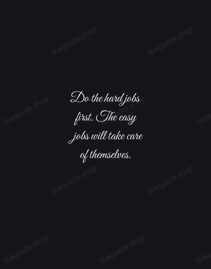 Do the hard jobs first. The easy jobs will take care of… — Dale Carnegie — Night Script