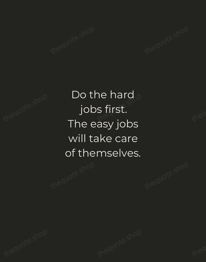 Do the hard jobs first. The easy jobs will take care of… — Dale Carnegie — Tracked Caps Unsigned