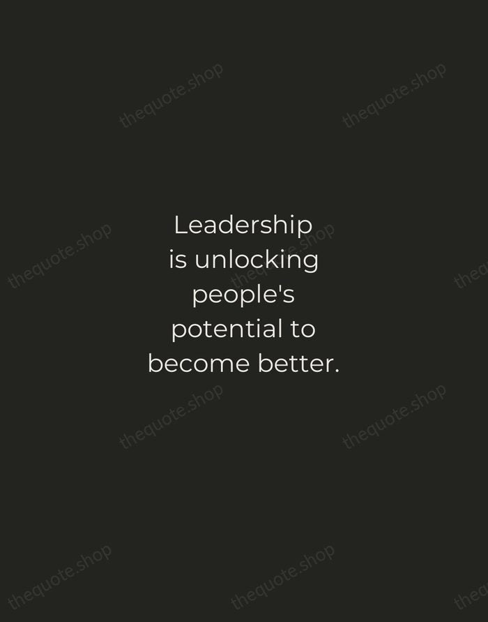 Leadership is unlocking people's potential to become better. — Bill Bradley — Tracked Caps Unsigned