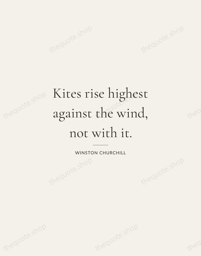 Kites rise highest against the wind, not with it. — Winston Churchill — Gallery Rule