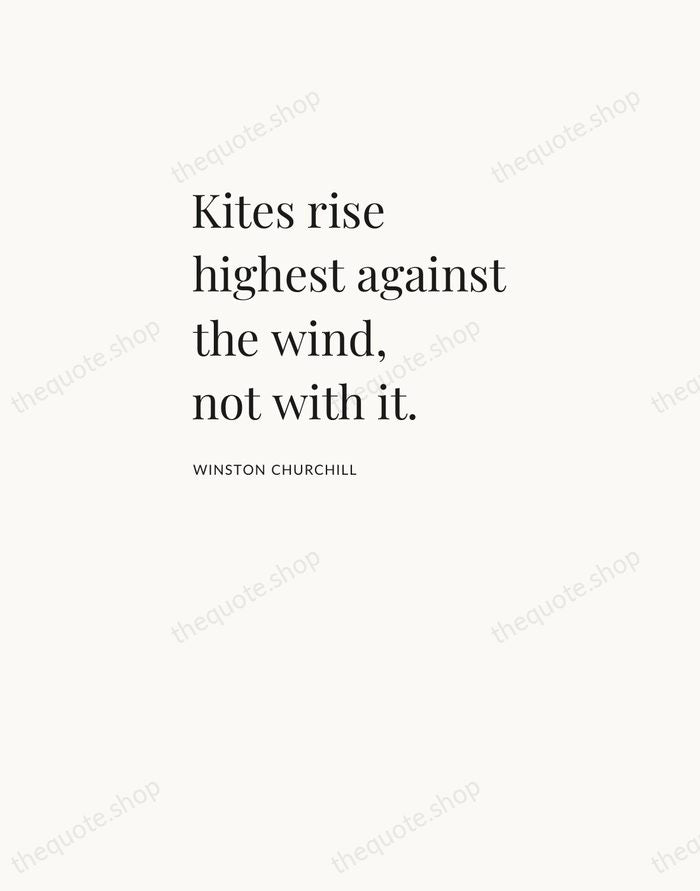 Kites rise highest against the wind, not with it. — Winston Churchill — Asymmetric Left