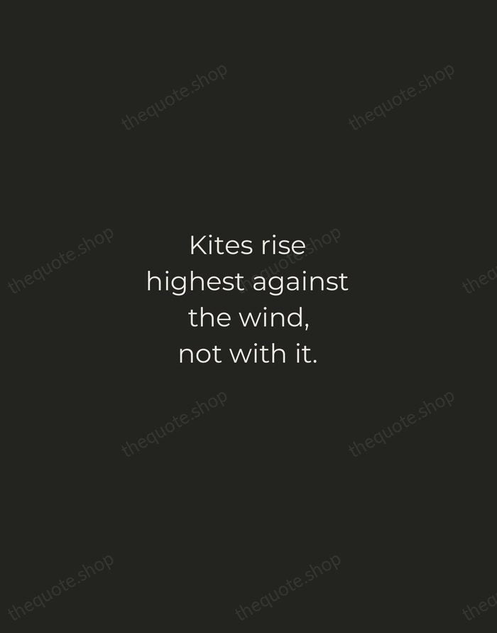 Kites rise highest against the wind, not with it. — Winston Churchill — Tracked Caps Unsigned