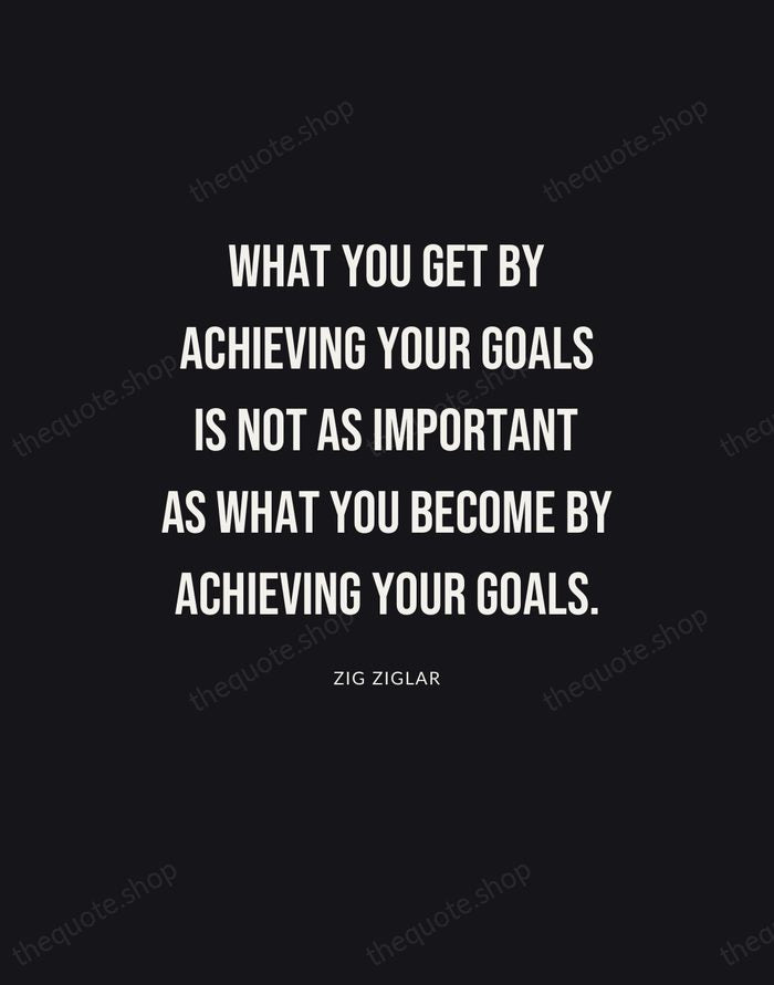 What you get by achieving your goals is not as important as… — Zig Ziglar | Printable Wall Art — Poster Condensed