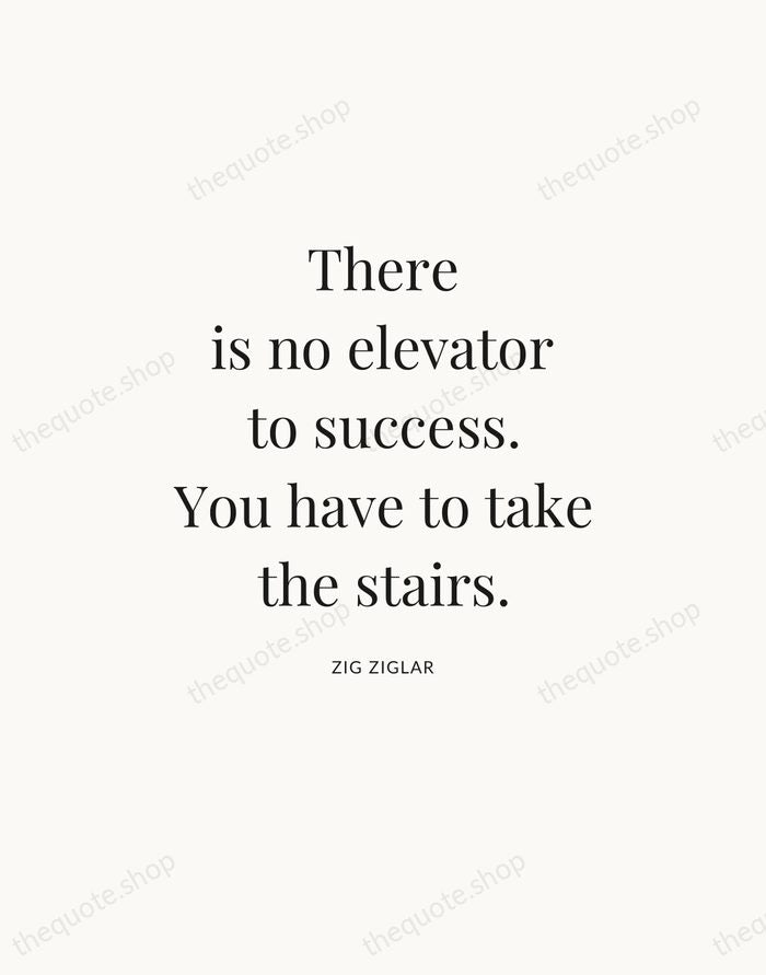 There is no elevator to success. You have to take the stairs. — Zig Ziglar — Statement Serif