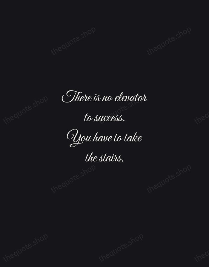 There is no elevator to success. You have to take the stairs. — Zig Ziglar — Night Script