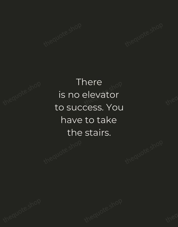 There is no elevator to success. You have to take the stairs. — Zig Ziglar — Tracked Caps Unsigned