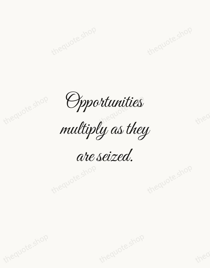Opportunities multiply as they are seized. — Sun Tzu — Script Whisper
