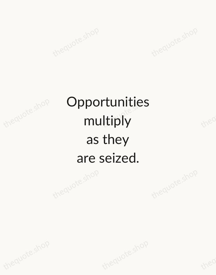 Opportunities multiply as they are seized. — Sun Tzu — Minimal Unsigned