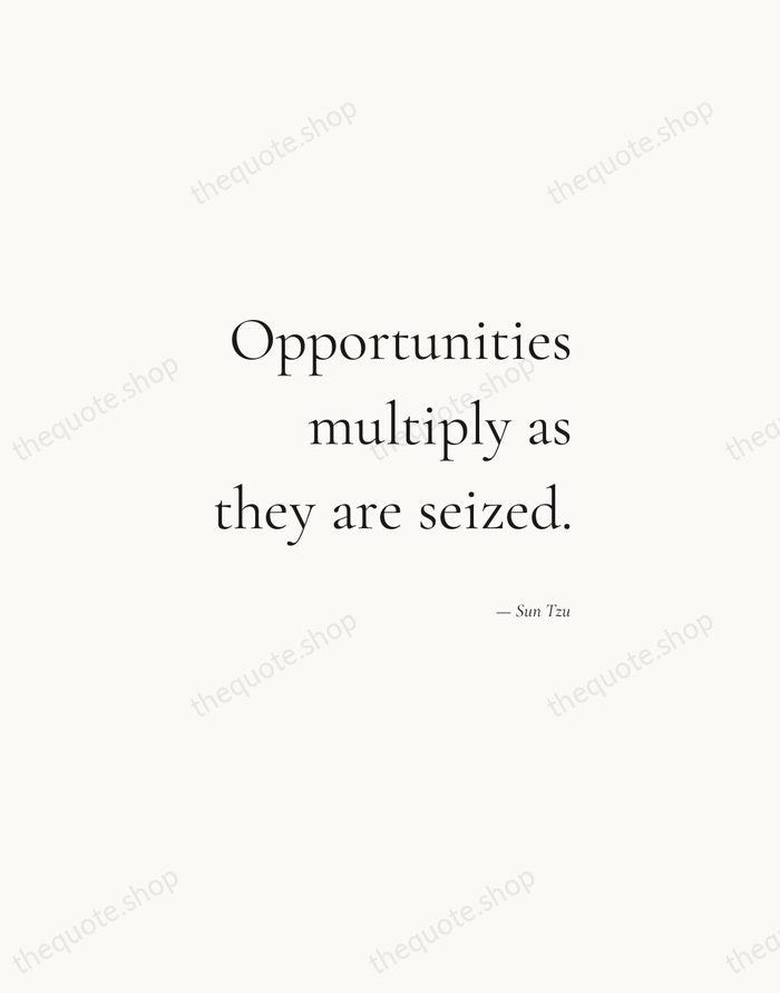 Opportunities multiply as they are seized. — Sun Tzu — Soft Serif Right