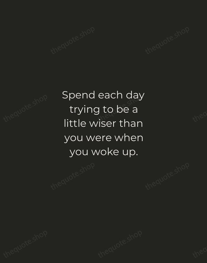 Spend each day trying to be a little wiser than you were… — Charlie Munger — Tracked Caps Unsigned
