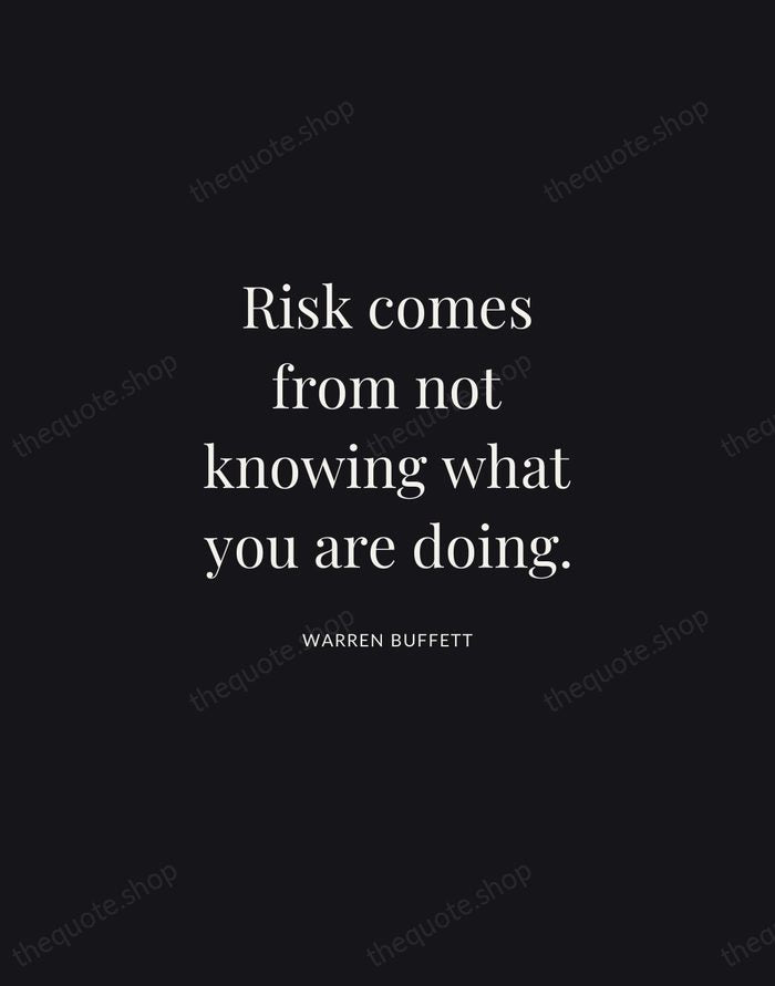 Risk comes from not knowing what you are doing. — Warren Buffett | Printable Wall Art — Midnight Serif