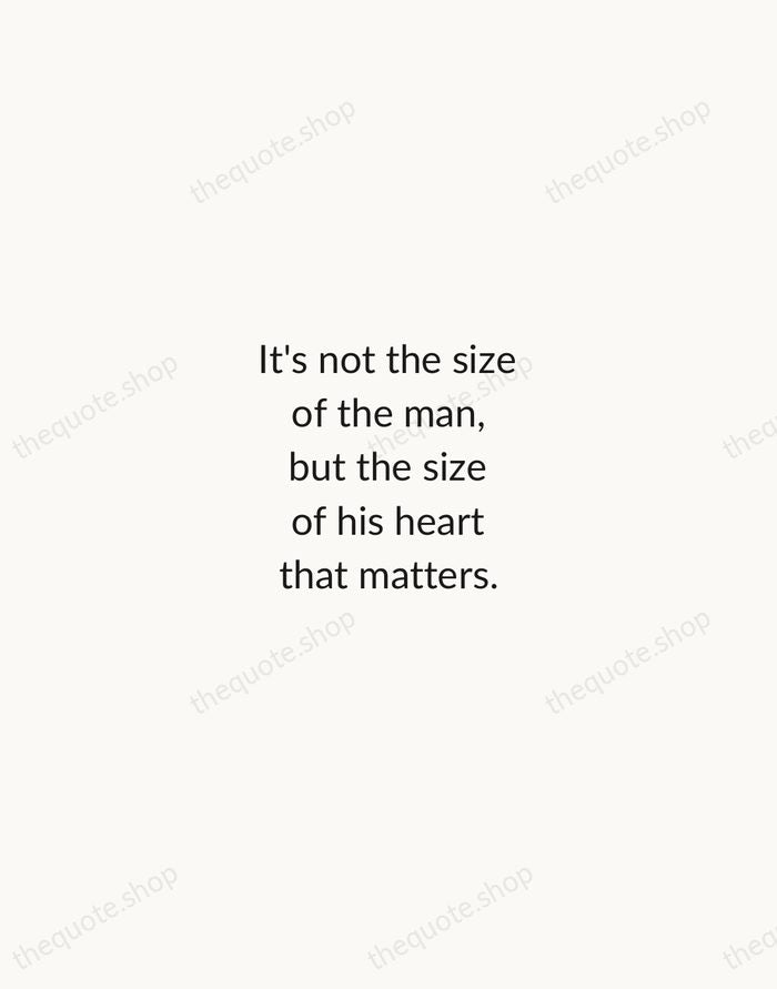 It's not the size of the man, but the size of his… — Evander Holyfield — Minimal Unsigned