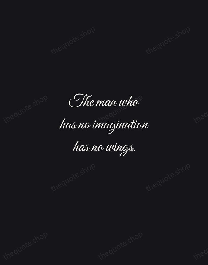 The man who has no imagination has no wings. — Muhammad Ali — Night Script