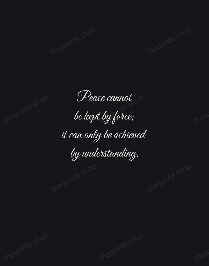 Peace cannot be kept by force; it can only be achieved by… — Albert Einstein — Night Script
