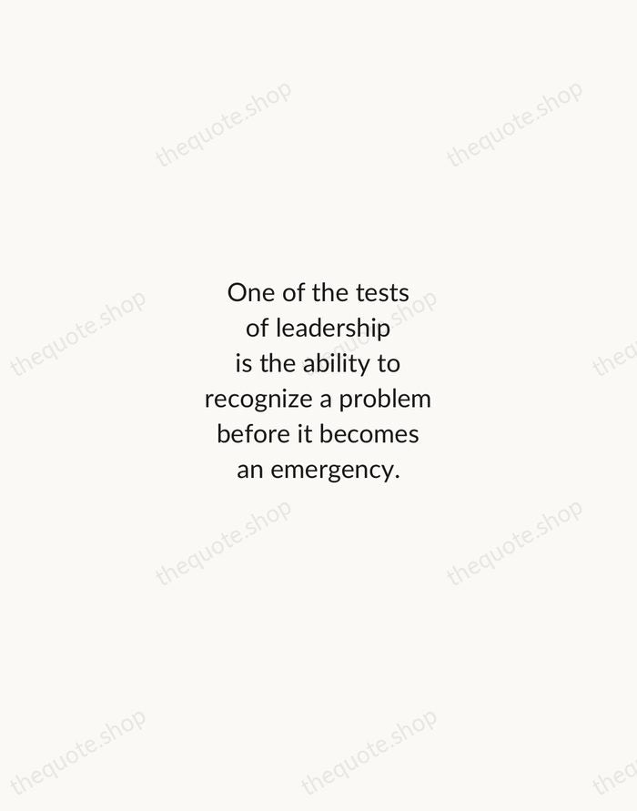 One of the tests of leadership is the ability to recognize a… — Arnold Glasow — Minimal Unsigned