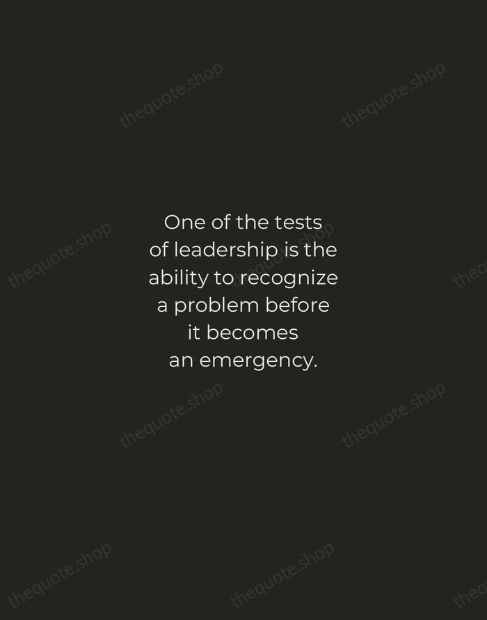 One of the tests of leadership is the ability to recognize a… — Arnold Glasow — Tracked Caps Unsigned