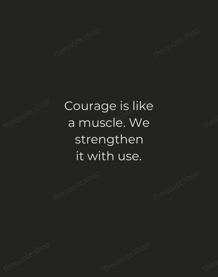 Courage is like a muscle. We strengthen it with use. — Ruth Gordon — Tracked Caps Unsigned