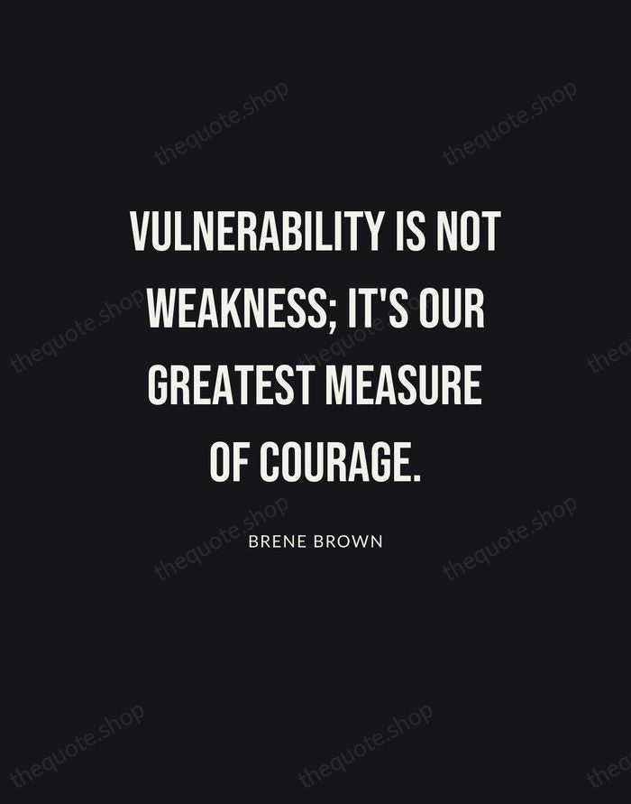 Vulnerability is not weakness; it's our greatest measure of courage. — Brene Brown | Printable Wall Art — Poster Condensed
