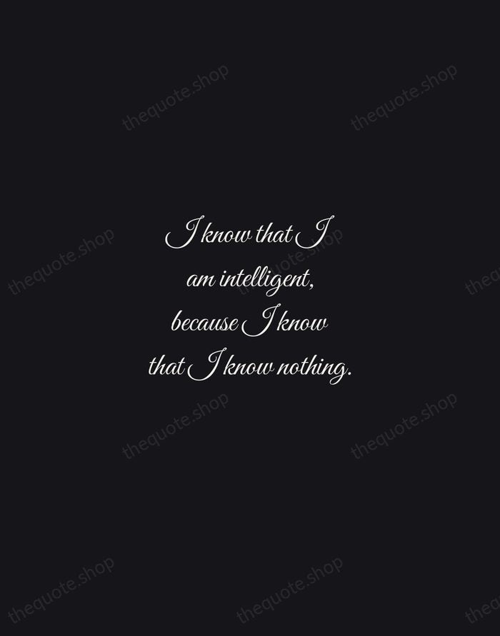 I know that I am intelligent, because I know that I know… — Socrates — Night Script