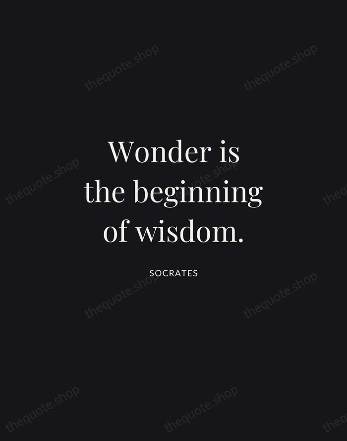 Wonder is the beginning of wisdom. — Socrates | Printable Wall Art — Midnight Serif