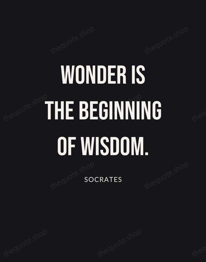Wonder is the beginning of wisdom. — Socrates | Printable Wall Art — Poster Condensed
