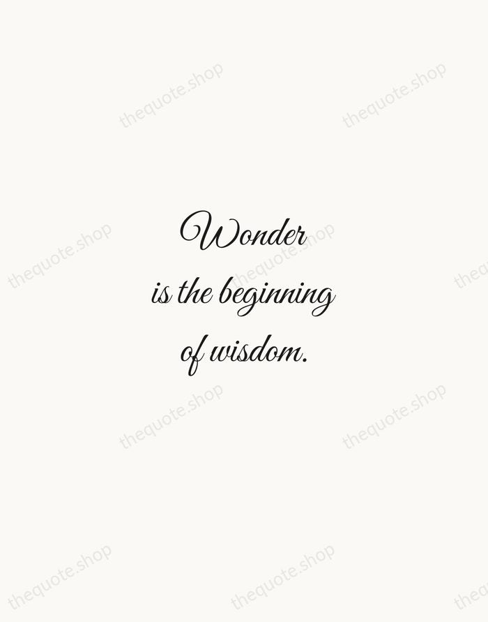 Wonder is the beginning of wisdom. — Socrates — Script Whisper