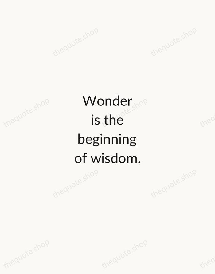 Wonder is the beginning of wisdom. — Socrates — Minimal Unsigned