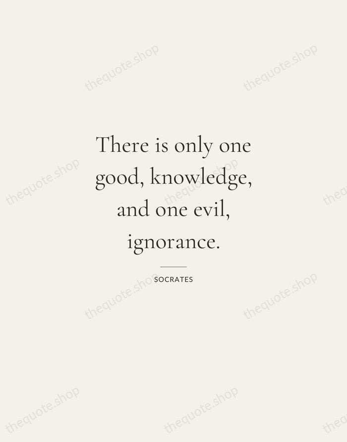 There is only one good, knowledge, and one evil, ignorance. — Socrates — Gallery Rule