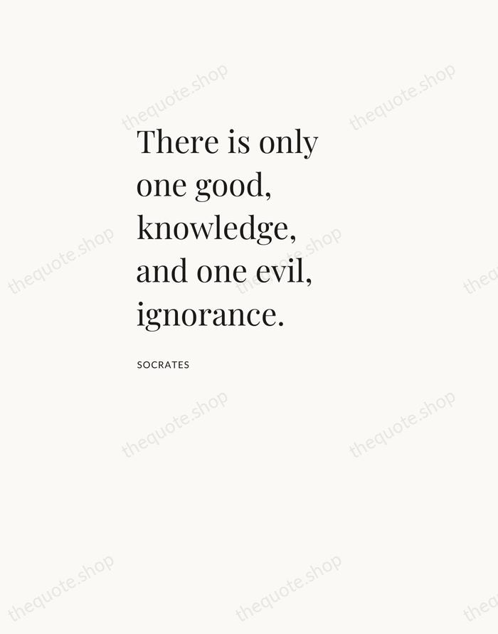 There is only one good, knowledge, and one evil, ignorance. — Socrates — Asymmetric Left