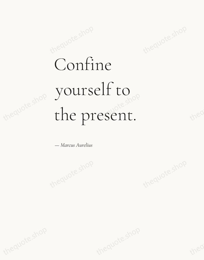 Confine yourself to the present. — Marcus Aurelius — Editorial Left Serif