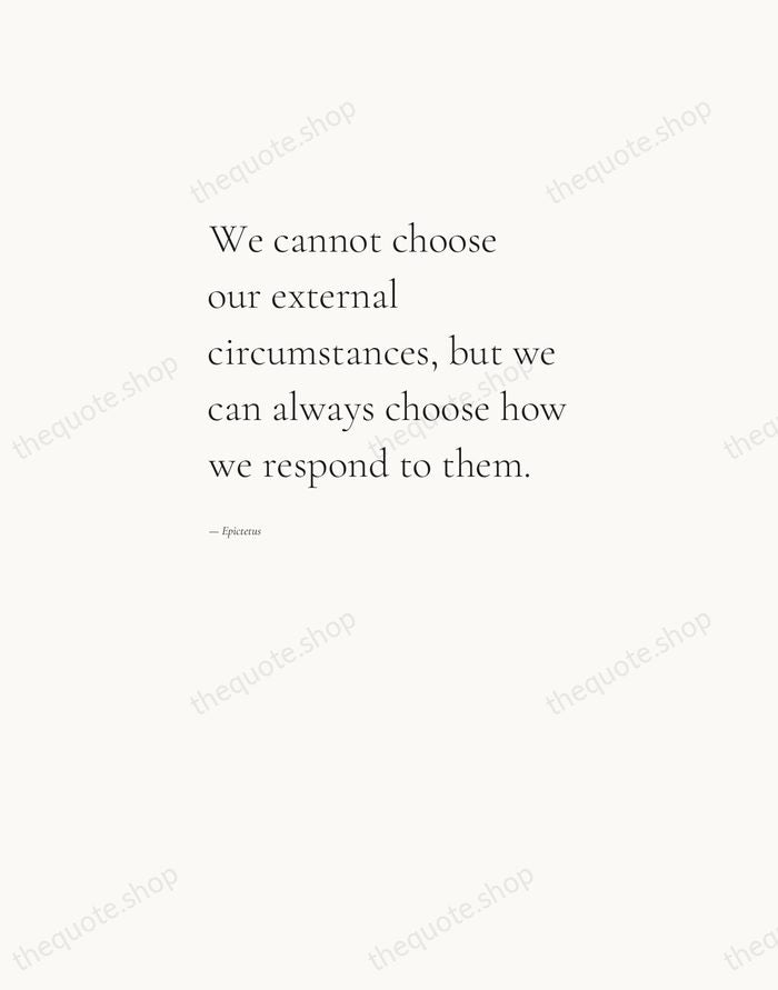 We cannot choose our external circumstances, but we can always choose how… — Epictetus — Editorial Left Serif