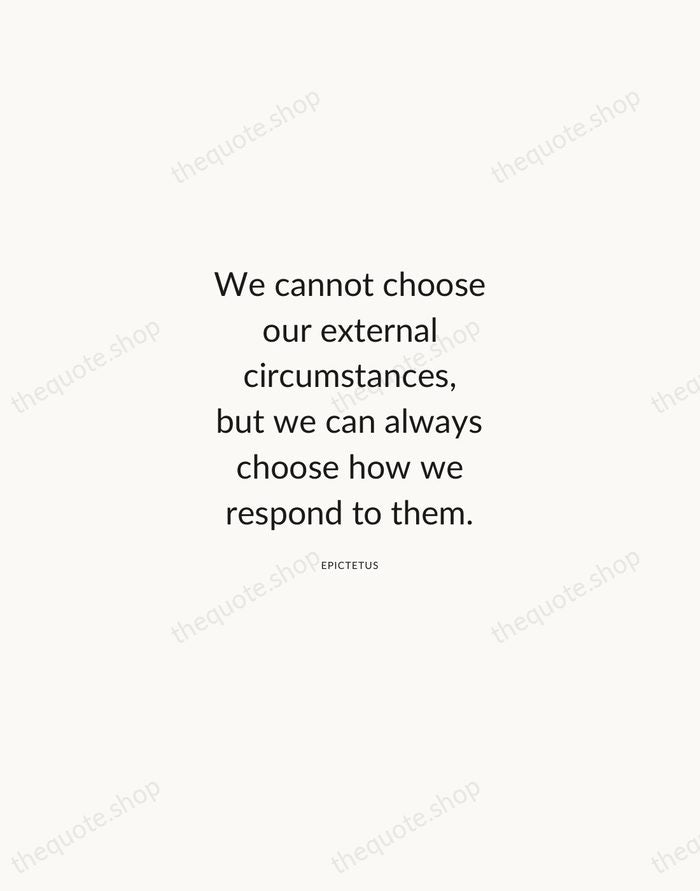 We cannot choose our external circumstances, but we can always choose how… — Epictetus — Modern Sans Calm
