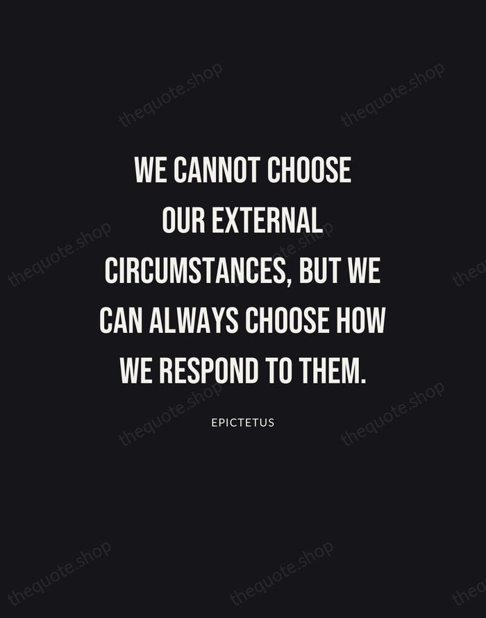 We cannot choose our external circumstances, but we can always choose how… — Epictetus | Printable Wall Art — Poster Condensed