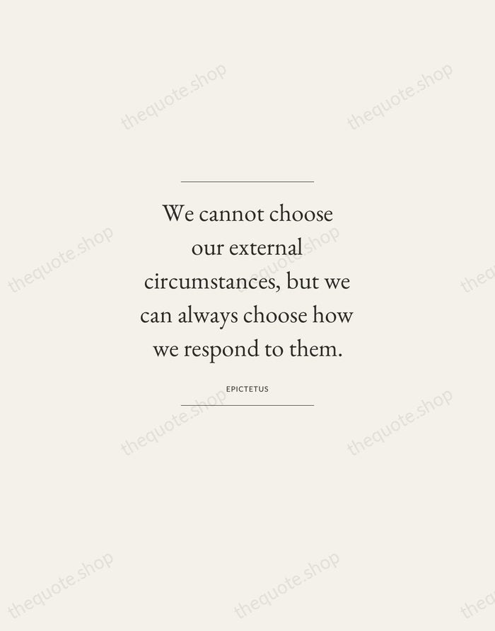 We cannot choose our external circumstances, but we can always choose how… — Epictetus — Gallery Frame