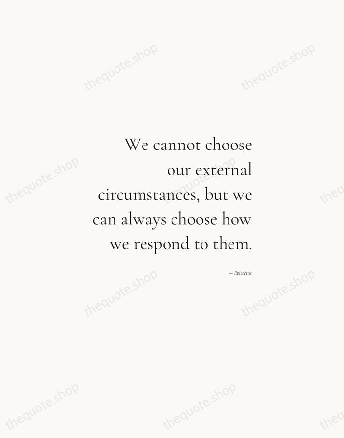 We cannot choose our external circumstances, but we can always choose how… — Epictetus — Soft Serif Right