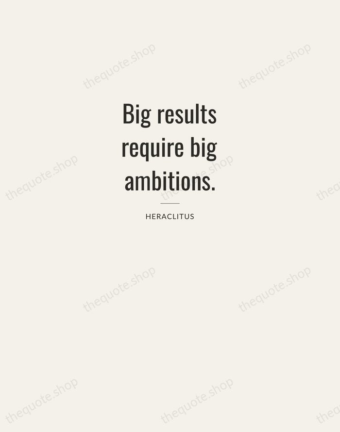 Big results require big ambitions. — Heraclitus — Letterpress Caps