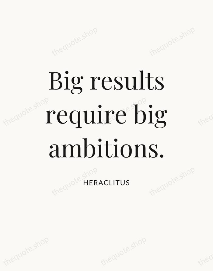 Big results require big ambitions. — Heraclitus — Statement Serif