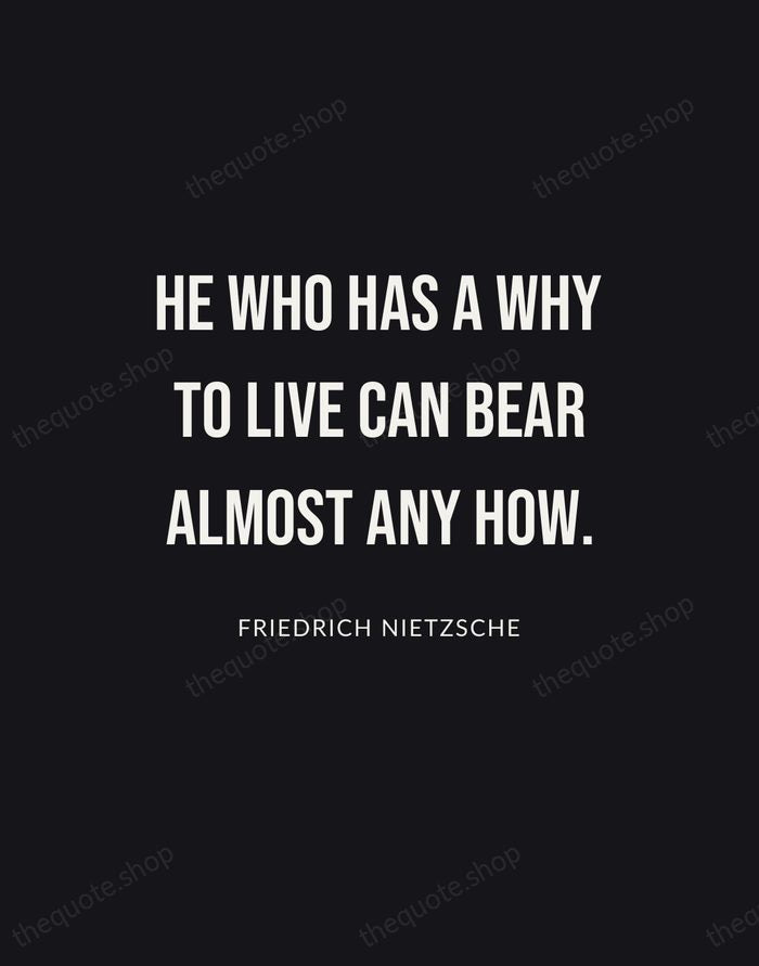 He who has a why to live can bear almost any how. — Friedrich Nietzsche | Printable Wall Art — Poster Condensed