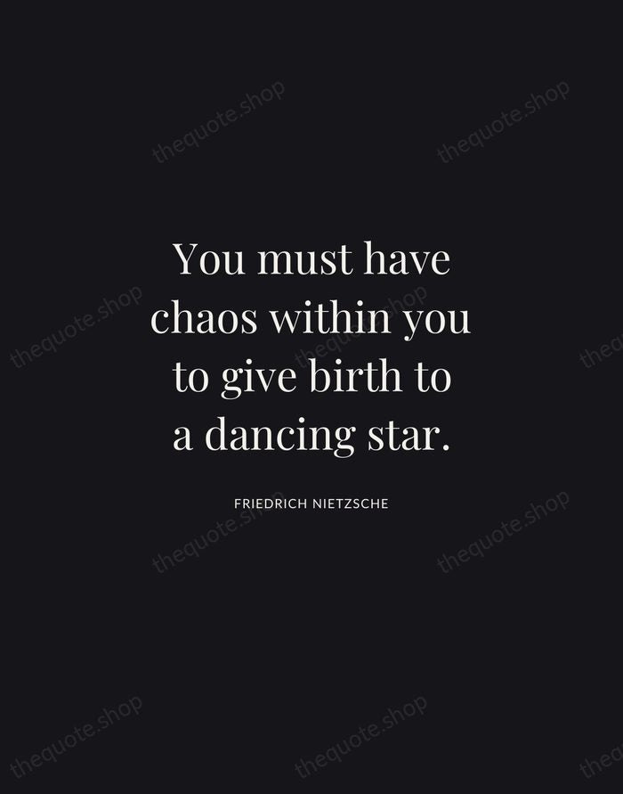 You must have chaos within you to give birth to a dancing… — Friedrich Nietzsche | Printable Wall Art — Midnight Serif