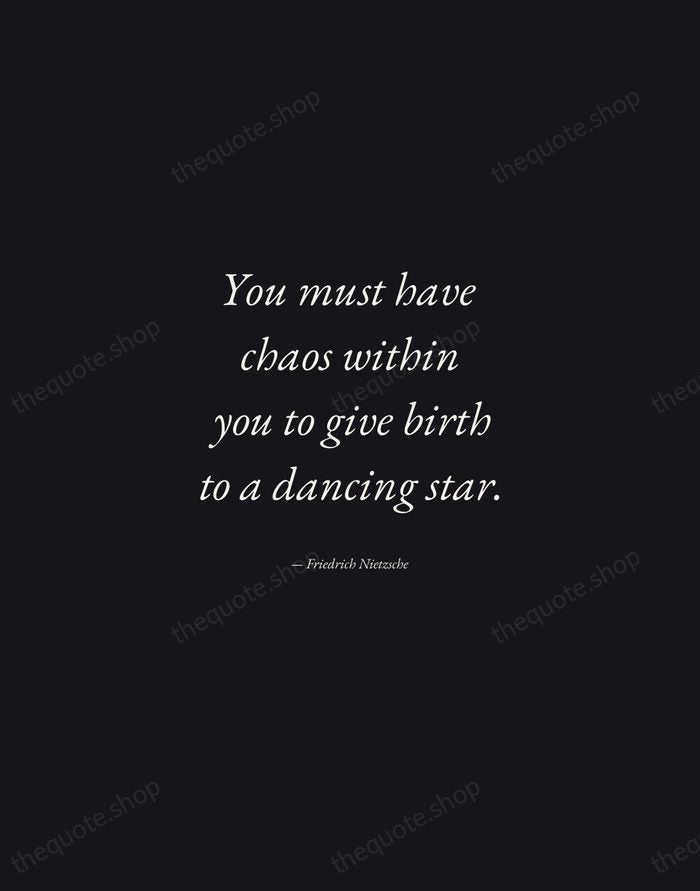 You must have chaos within you to give birth to a dancing… — Friedrich Nietzsche — Manuscript Italic