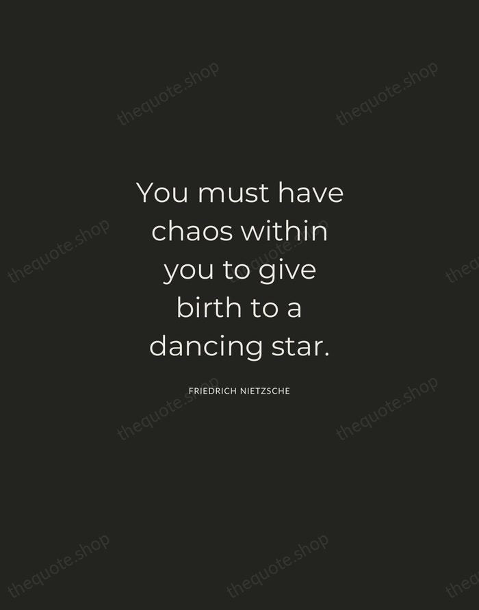 You must have chaos within you to give birth to a dancing… — Friedrich Nietzsche — Charcoal Sans