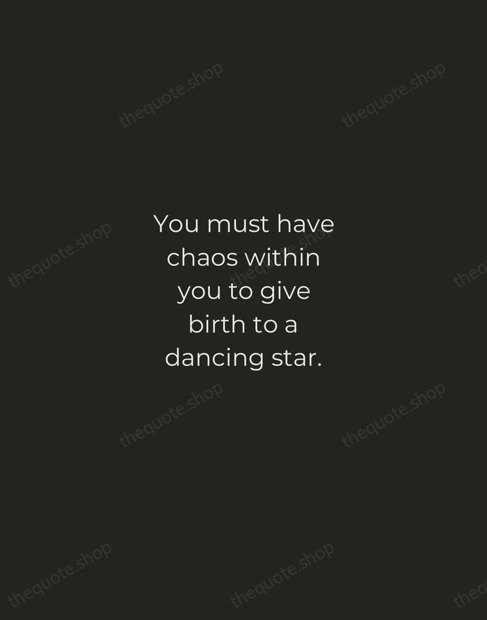 You must have chaos within you to give birth to a dancing… — Friedrich Nietzsche — Tracked Caps Unsigned