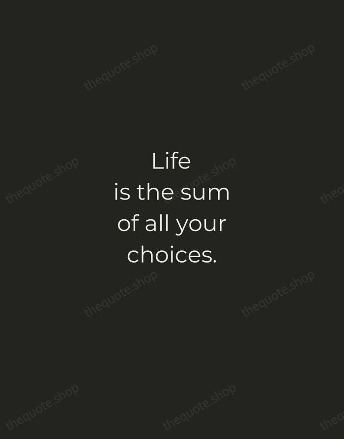 Life is the sum of all your choices. — Albert Camus — Tracked Caps Unsigned