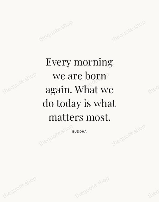 Every morning we are born again. What we do today is what… — Buddha | Printable Wall Art — Atelier Serif