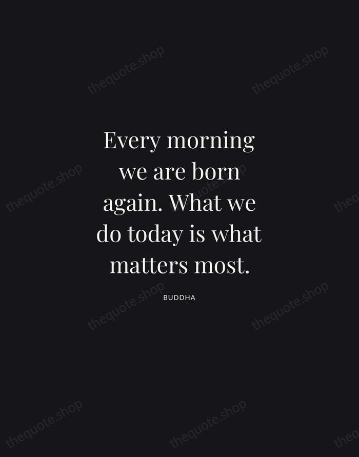 Every morning we are born again. What we do today is what… — Buddha | Printable Wall Art — Midnight Serif