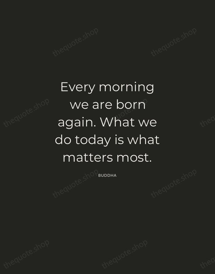 Every morning we are born again. What we do today is what… — Buddha — Charcoal Sans