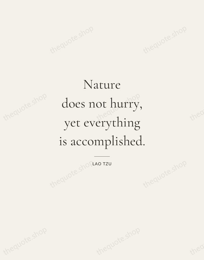 Nature does not hurry, yet everything is accomplished. — Lao Tzu — Gallery Rule