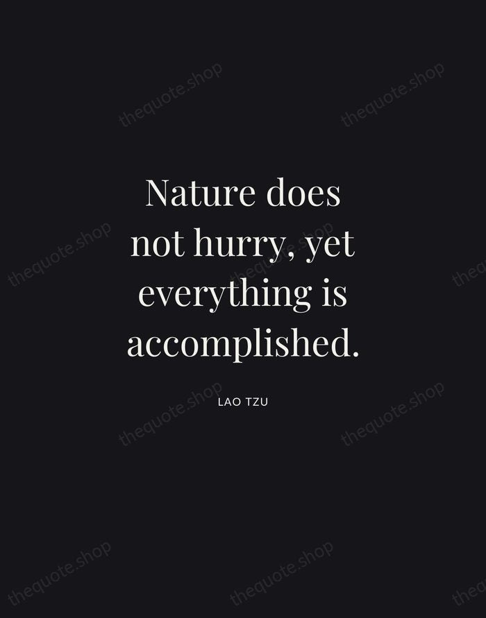 Nature does not hurry, yet everything is accomplished. — Lao Tzu | Printable Wall Art — Midnight Serif