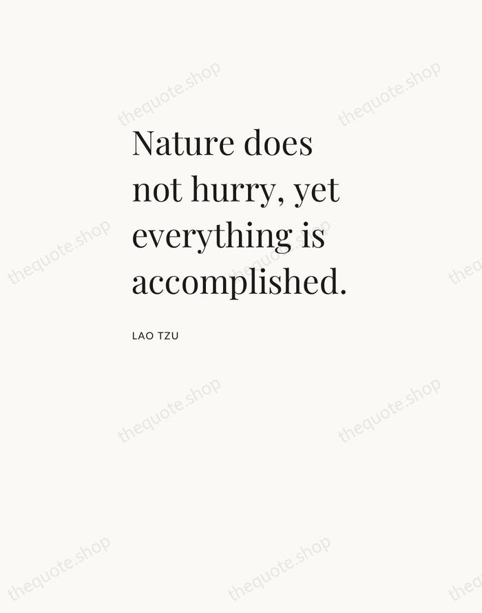 Nature does not hurry, yet everything is accomplished. — Lao Tzu — Asymmetric Left