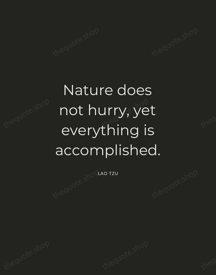Nature does not hurry, yet everything is accomplished. — Lao Tzu — Charcoal Sans